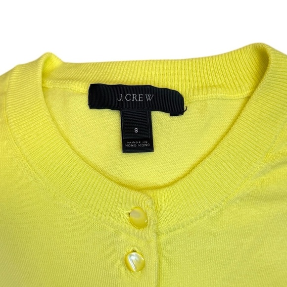J. Crew Lemon Yellow Cardigan Sweater Size S #1838 - Picture 6 of 6